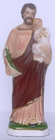 St Joseph, Hand painted Italian Ceramic Statue, 24 cm