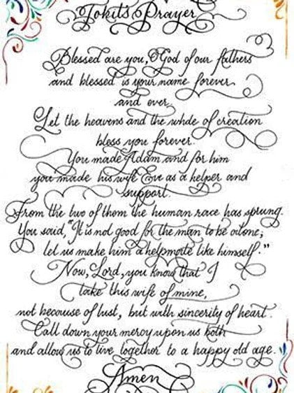 Tobit's Prayer - Classic calligraphy (Print)
