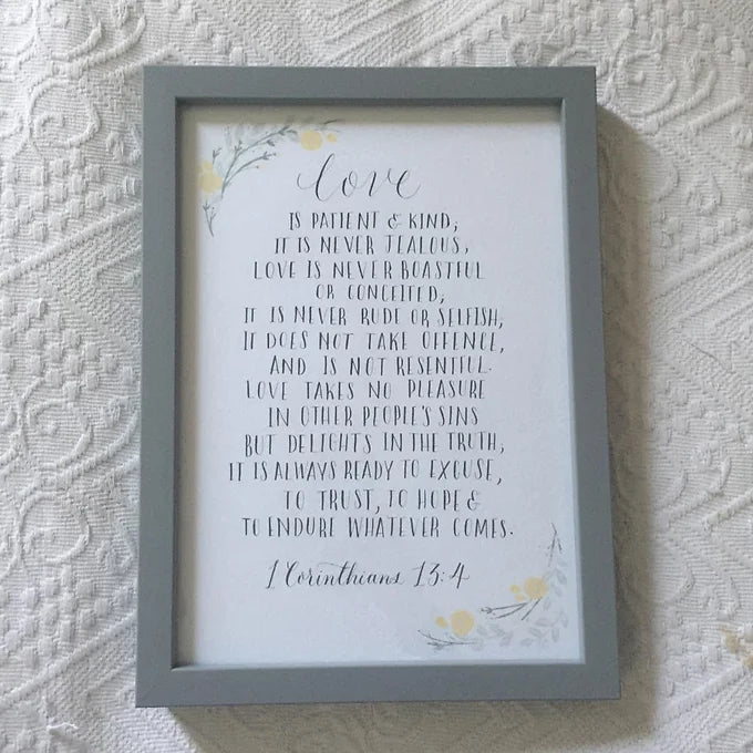 Love, Framed Handwritten Print