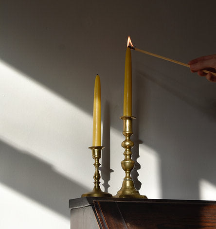Beeswax Dinner Candles - Pair
